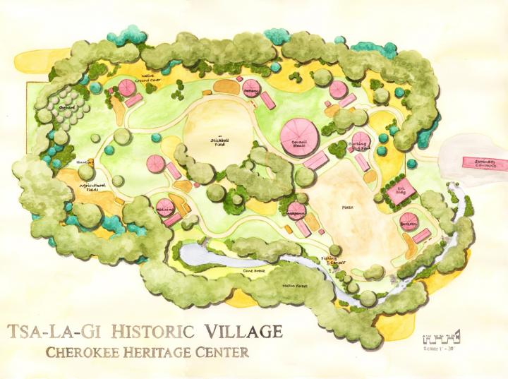 Diligwa Cherokee village recreation ground plan.
