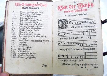 A German hymnal from 1490, photo JAOwen.